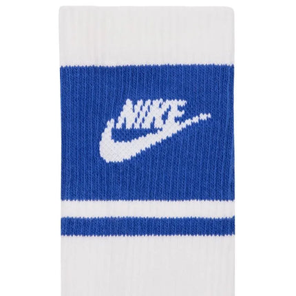 Nike Everyday Elevated ilgos kojinės, 3 poros, baltos ir mėlynos spalvos, IM7949 904