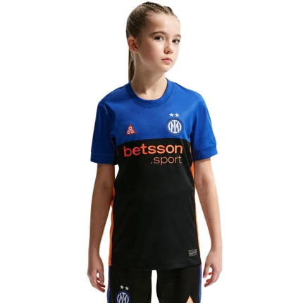 Nike „Inter Milan“ 2026 m. „Stadium SE“ vaikiški marškinėliai, juodos ir mėlynos spalvos, IB3536 413