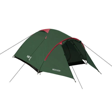 NILS CAMP Rocker NC6013 kempingo palapinė 3 asmenims, žalia ir raudona