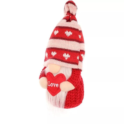 Nykštukas su meilės širdele, 19 cm, Valentino dienos dekoracija