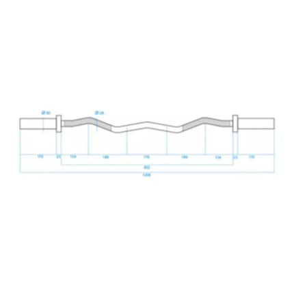 Olimpinis strypas 120cm su fiksatoriais juodas GOL160