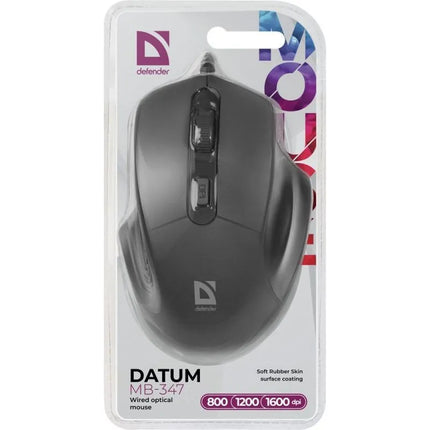 Optinė pelė Defender Datum MB-347, 1600 DPI, 4 mygtukai, juoda, 52347