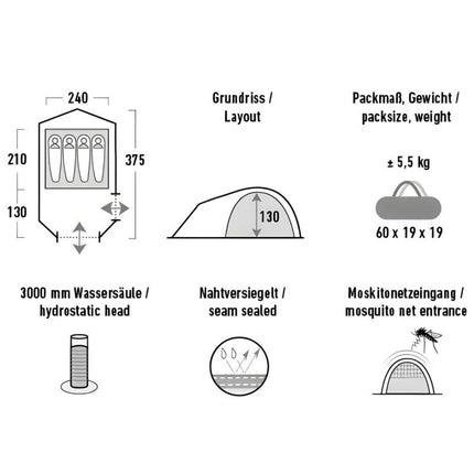 Palapinė High Peak Kira 4.1 žalia 10374