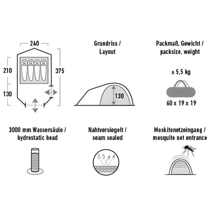 Palapinė High Peak Kira 4.1 žalia 10374