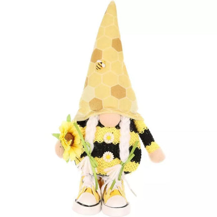 Pavasarinė dekoracija "Gnome bee", 25 cm, su sportbačiais