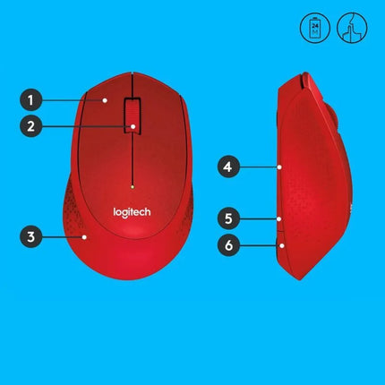 Pelytė Logitech M330 910-004911 (optinė; 1000 DPI; raudona)