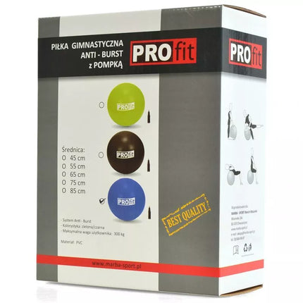 PROfit 85cm mėlynas sporto kamuolys su pompa DK2102