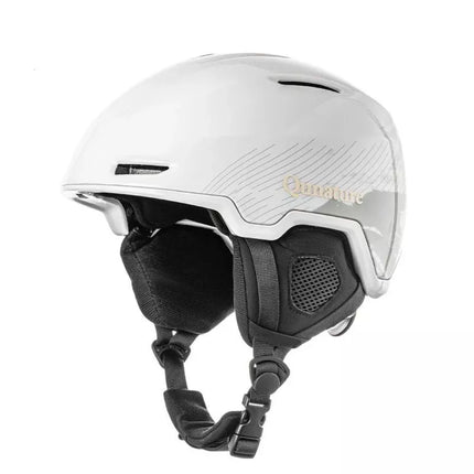 Qunature 10130003002 Slidinėjimo šalmas su ausinėmis snieglenčių sportui 54–58 cm - Balta