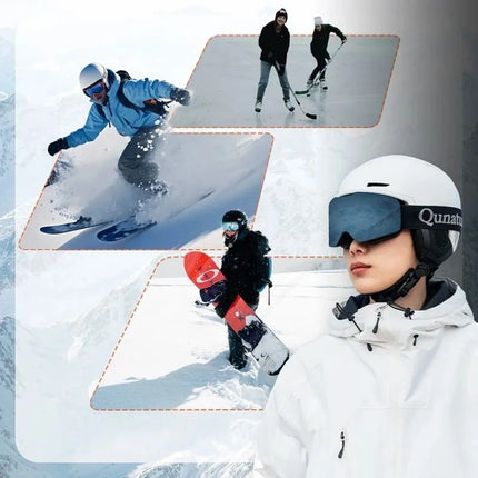 Qunature 10130003002 Slidinėjimo šalmas su ausinėmis snieglenčių sportui 54–58 cm - Balta