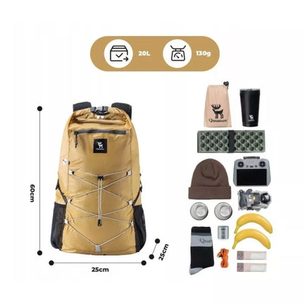 Qunature atsparus vandeniui žygio kuprinė chaki 20l