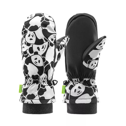 Qunature Panda Slidinėjimo pirštinės su šilumos perdavimu, vaikams, Dydis S - Juoda/Balta