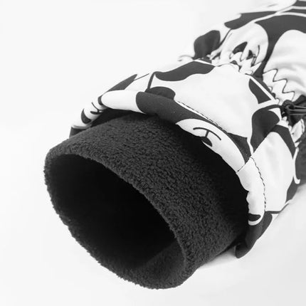 Qunature Panda Slidinėjimo pirštinės su šilumos perdavimu, vaikams, Dydis S - Juoda/Balta