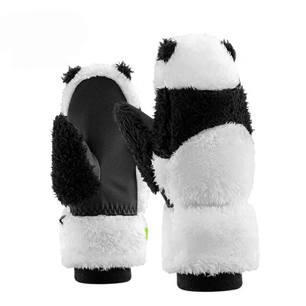 Qunature Panda Slidinėjimo Pirštinės Vaikams ir Suaugusiems Dydis S - Juoda/Balta