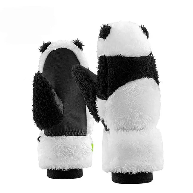 Qunature Panda Slidinėjimo Pirštinės Vaikams ir Suaugusiems Dydis S - Juoda/Balta