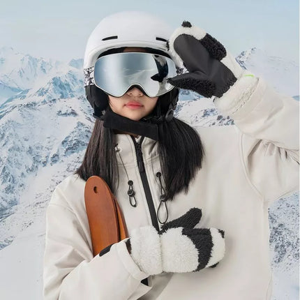 Qunature Panda Slidinėjimo Pirštinės Vaikams ir Suaugusiems Dydis S - Juoda/Balta