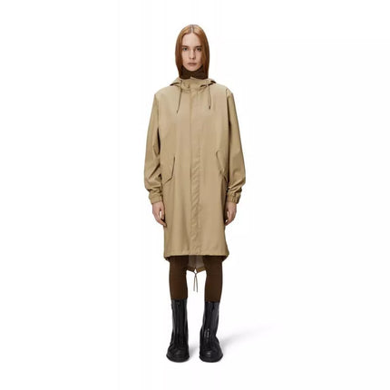 Rains Unisex Fishtail Parka W3 18140 24 SMĖLINĖ Lietaus Paltai