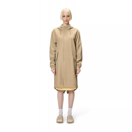 Rains Unisex Fishtail Parka W3 18140 24 SMĖLINĖ Lietaus Paltai