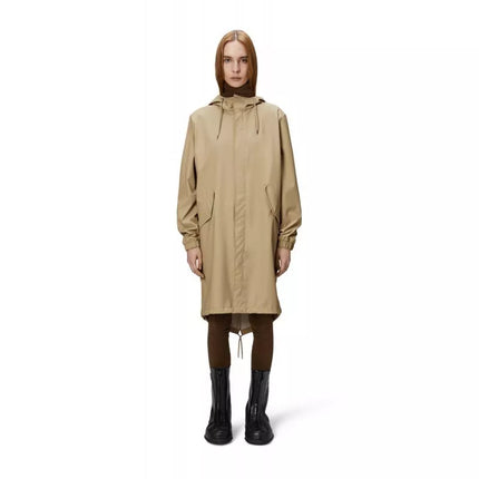 Rains Unisex Fishtail Parka W3 18140 24 SMĖLINĖ Lietaus Paltai