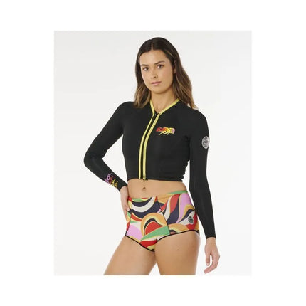 Rip Curl G-Bomb 1.5 Ls Fz Crop Jkt moteriška striukė, juoda