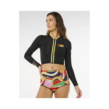 Rip Curl G-Bomb 1.5 Ls Fz Crop Jkt moteriška striukė, juoda