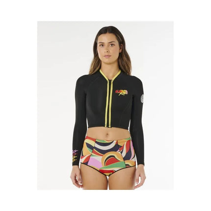 Rip Curl G-Bomb 1.5 Ls Fz Crop Jkt moteriška striukė, juoda