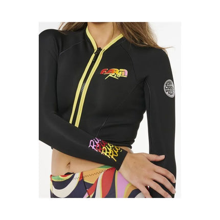 Rip Curl G-Bomb 1.5 Ls Fz Crop Jkt moteriška striukė, juoda