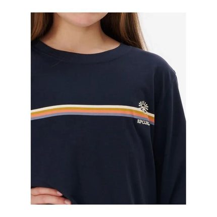 RIP CURL Melting Wave ilgomis rankovėmis marškinėliai mergaitėms, tamsiai mėlyni