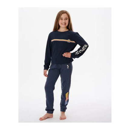 RIP CURL Melting Wave ilgomis rankovėmis marškinėliai mergaitėms, tamsiai mėlyni