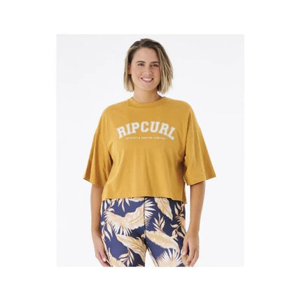 RIP CURL Seacell Crop Heritage marškinėliai, geltoni