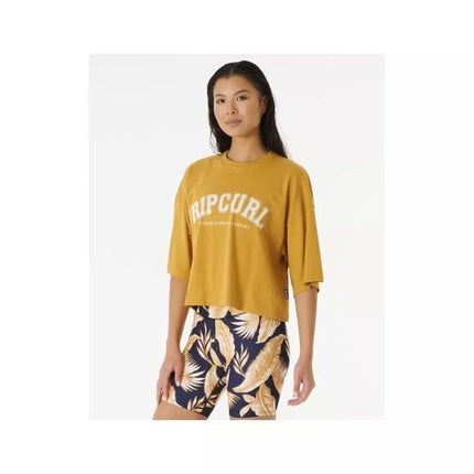 RIP CURL Seacell Crop Heritage marškinėliai, geltoni