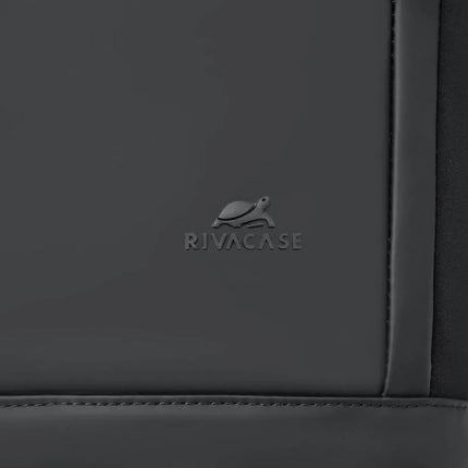 Rivacase Eden miesto kuprinė, juoda, poliesteris, vaškuota oda (pull-up)