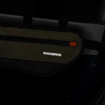 Rockbros 30120079001 1,7 l rėmo krepšys dviračiui – žalias ir juodas