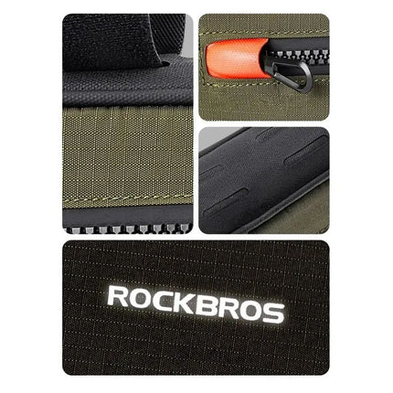 Rockbros 30120079001 1,7 l rėmo krepšys dviračiui – žalias ir juodas