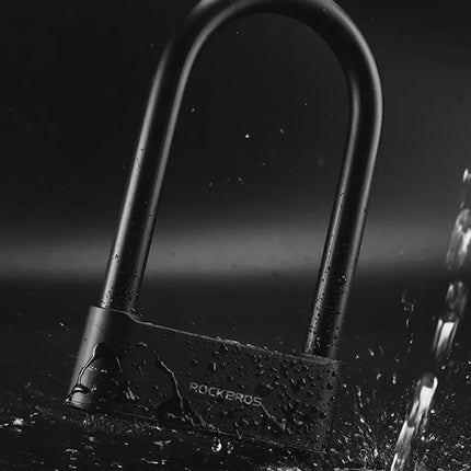 Rockbros 32210818001 išmanioji dviračio spyna su pirštų atspaudų skaitytuvu ir „Bluetooth“ ryšiu – juoda