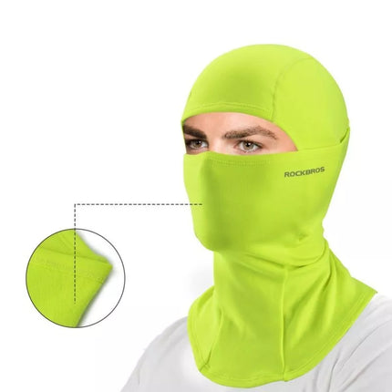 Rockbros apšiltinta balaklava LF7345G fluorescentinė žalia