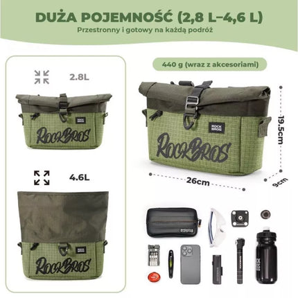 Rockbros dviračio vairo krepšys 30110102001