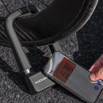 Rockbros RBNS1 išmanioji dviračio spyna su NFC skaitytuvu – juoda