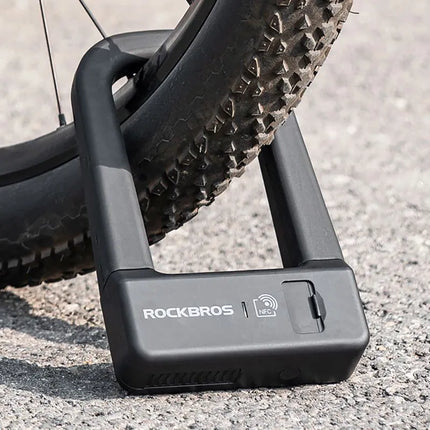 Rockbros RBNS1 išmanioji dviračio spyna su NFC skaitytuvu – juoda