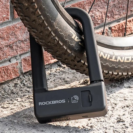 Rockbros RBNS1 išmanioji dviračio spyna su NFC skaitytuvu – juoda