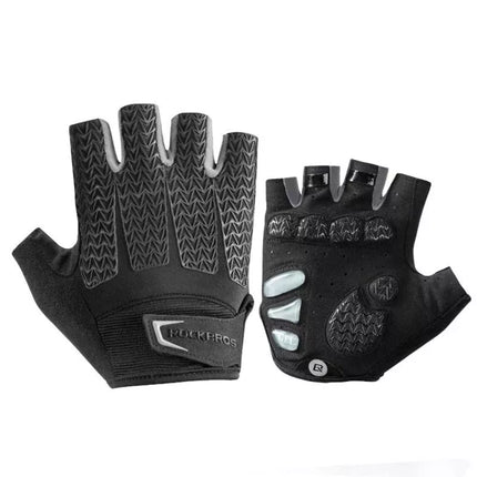 Rockbros S169BGR XL dviračių pirštinės su gelio įdėklais - pilkos