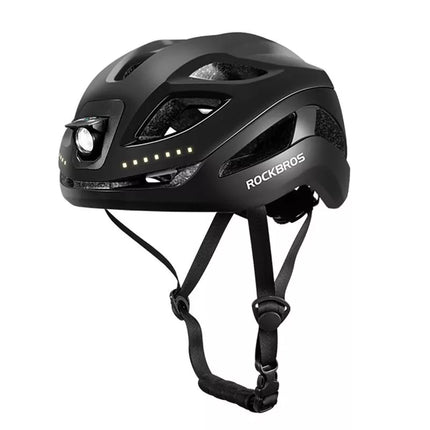 Rockbros ZK-077 Dviračio šalmas su integruotu įvairiakrypčiu apšvietimu, 57-61 cm - Juodas
