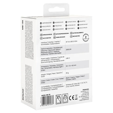 SAVIO BELAIDĖ ERGONOMINĖ PELĖ, „BLUETOOTH“, 2,4 GHZ, MB-06