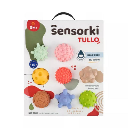 Sensoriai kamuoliukai be skylučių, 8 vnt. Tullo pastelinių spalvų REF803