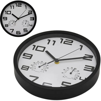 Sieninis laikrodis 25cm su termometru baltas