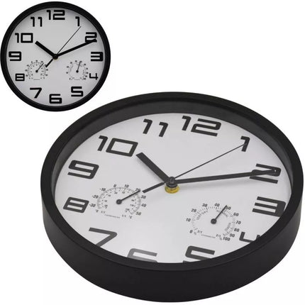 Sieninis laikrodis 25cm su termometru baltas