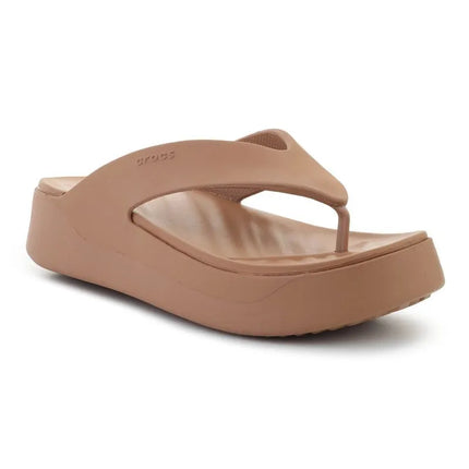 Šlepetės per pirštą CROCS GATAWAY PLATFORM FLIP, pieninio šokolado spalva, 209410-2JJ