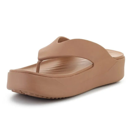Šlepetės per pirštą CROCS GATAWAY PLATFORM FLIP, pieninio šokolado spalva, 209410-2JJ