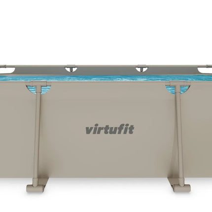 Stačiakampis baseinas VIRTUFIT 300 x 210 cm su filtro siurbliu, smėlio spalvos