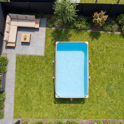 Stačiakampis baseinas VIRTUFIT 300 x 210 cm su filtro siurbliu, smėlio spalvos