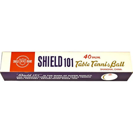 Stalo teniso kamuoliukai SHIELD, 6 vnt., balti